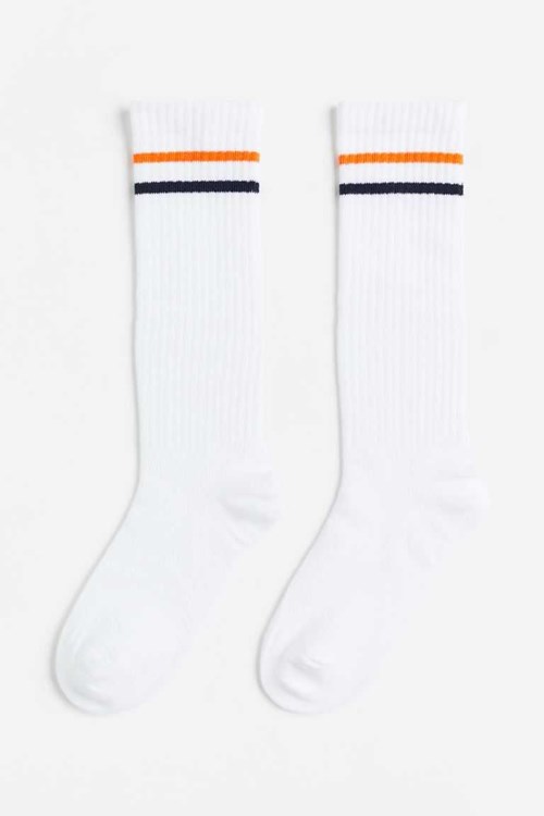 H&M 2-pack DryMove™ sports socks Kids' Activewear White/striped | FAEYPCW-37