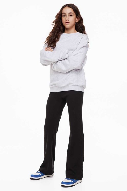 H&M 2-pack Flared Leggings Kids' Clothing Black/Ribbed | TWAIPMJ-79