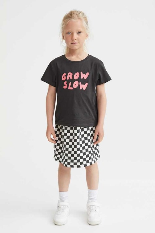 H&M 2-piece Cotton Jersey Set Kids' Clothing Dark Gray/Grow Slow | HESPDJL-80