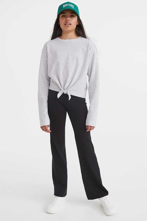 H&M 2-piece Cotton Set Kids' Clothing Light Gray Melange/Black | ZEGWXNP-78