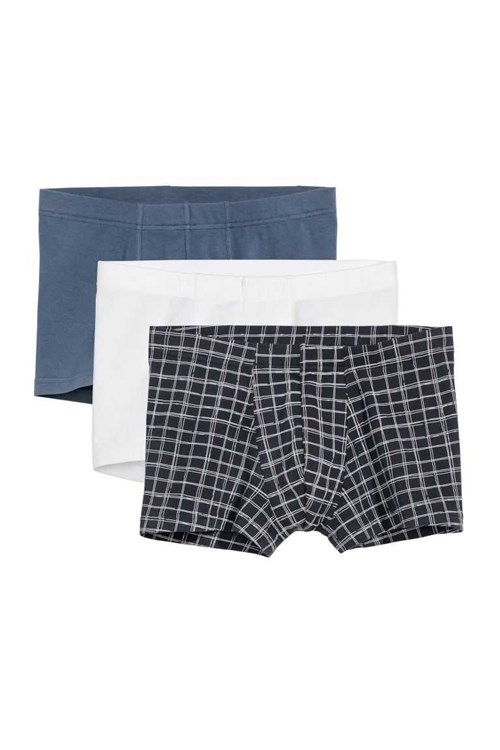 H&M 3-pack Short Cotton Boxer Shorts Men's Underwear Khaki Green/Patterned | OJVWXMZ-23