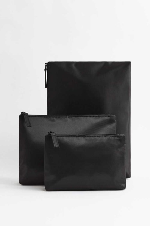 H&M 3-packs Women's Toiletry Bag Black | CWYIKXE-40