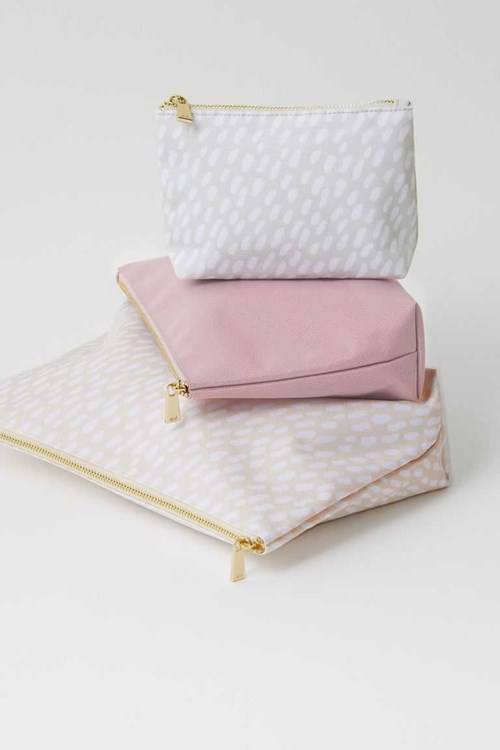 H&M 3-packs Women's Toiletry Bag Powder Pink/Dotted | XAICSBF-52