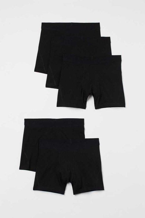 H&M 5-pack Boxer Shorts Men's Underwear Dark Gray/Dark Green/Turquoise | FSHZYUI-57