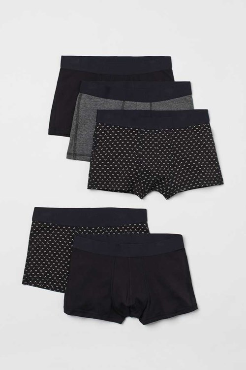 H&M 5-pack Short Cotton Boxer Shorts Men's Underwear Sage Green | JXBECQN-83