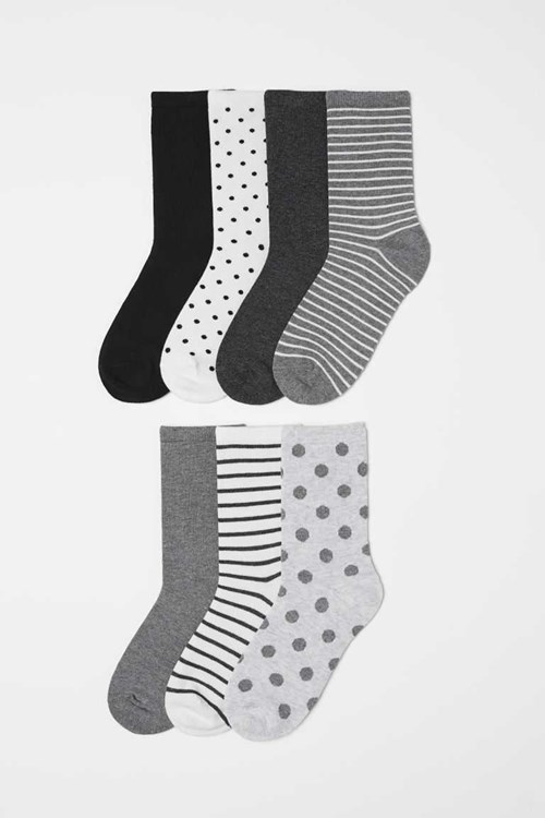H&M 7-pack Women's Socks Black/Leopard Print | ISDUGTP-68