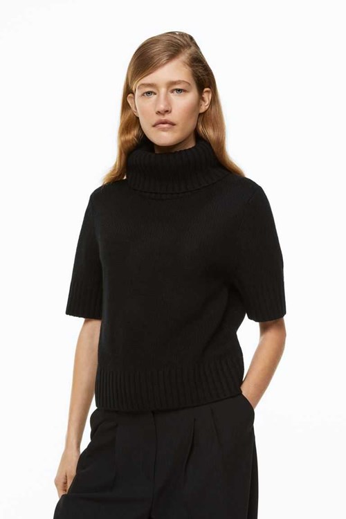 H&M Cashmere-blend Turtleneck Women's Tops Black | CQZUHPT-98