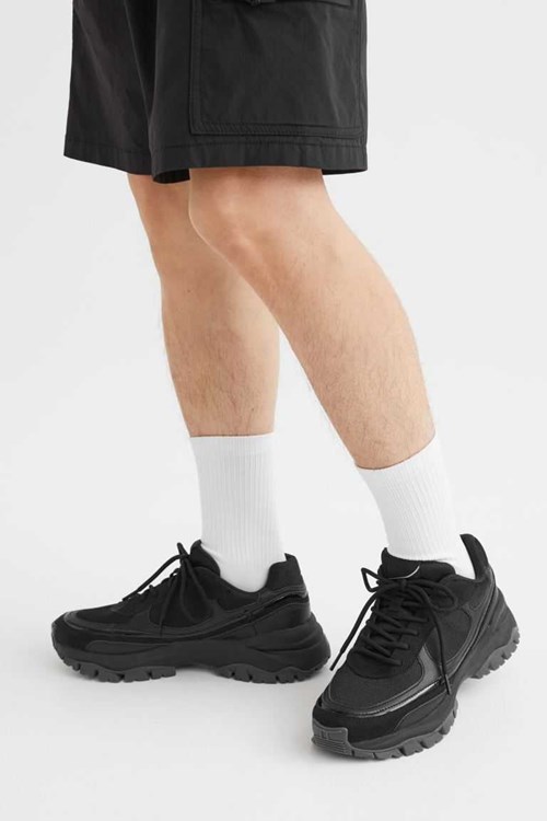H&M Chunky Men's Sneakers Black | OEZJTWV-94