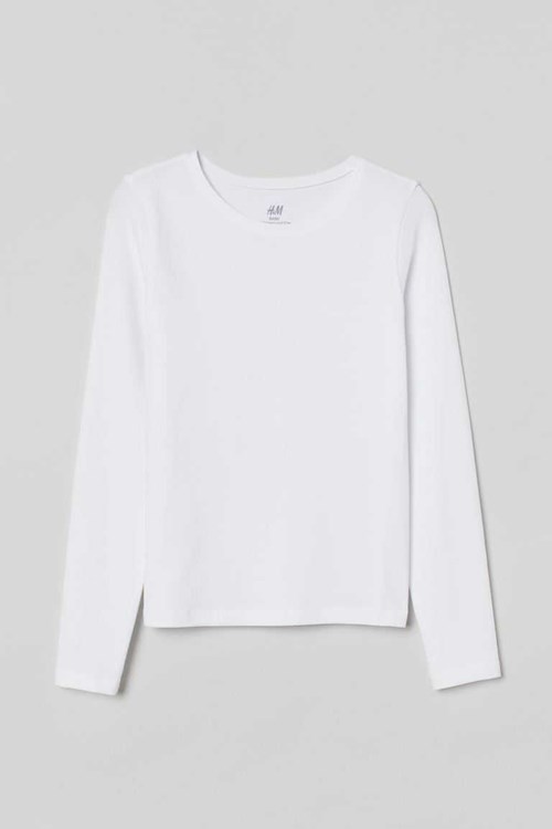 H&M Cotton Jersey Tops Kids' Clothing White/Love | DFHXUVW-02