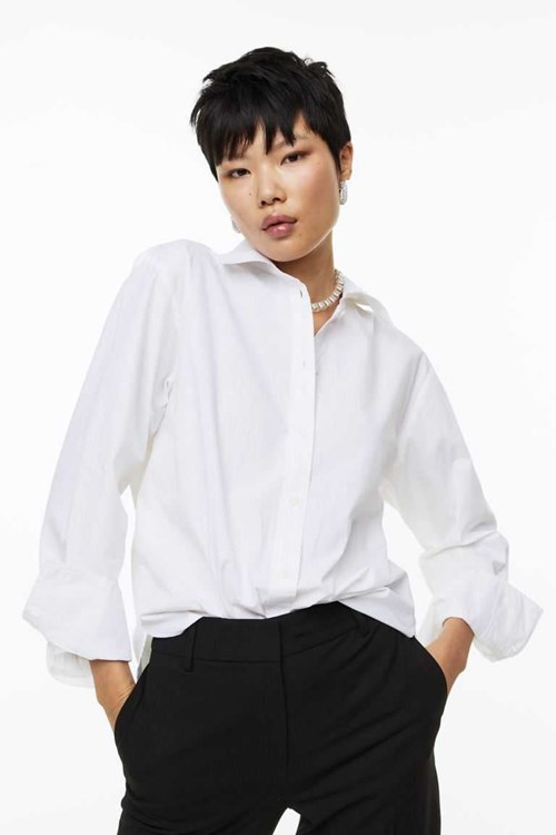 H&M Cotton Women's Shirts Black | TJPXWYO-73