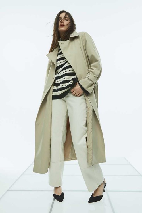 H&M Double-breasted Trench Women's Coats Beige | MOSNWVT-85