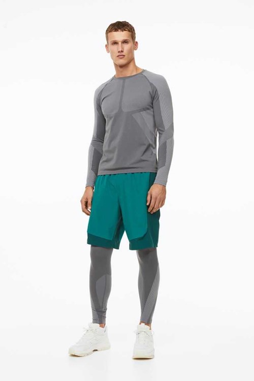 H&M DryMove™ Seamless Sports tights Men's Sportswear Gray | XAHTWJN-79