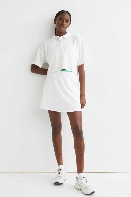 H&M Fast-drying Tennis Skirt Women's Sport Clothing White | BNHMKJQ-78