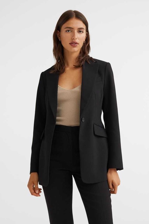 H&M Fitted Women's Blazers Black | TAUSIPK-62