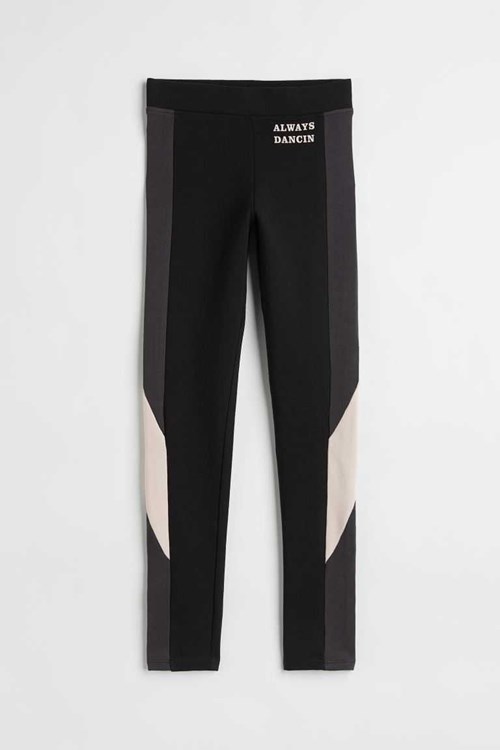 H&M Leggings Kids' Clothing Black/Dark Gray Plaid | BNYOUZI-07
