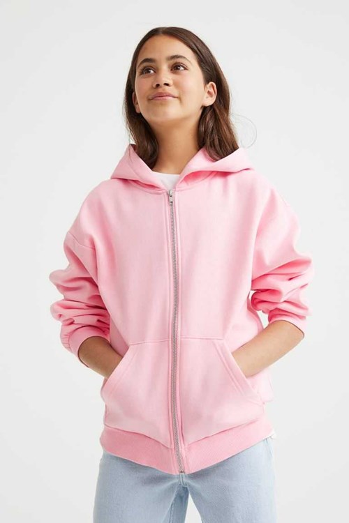 H&M Oversized Hooded Jackets Kids' Clothing Light Gray Melange | ATZJYED-49