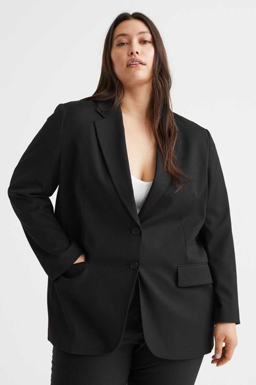 H&M Oversized Single-breasted Women's Jackets Black | DLBFSHU-54