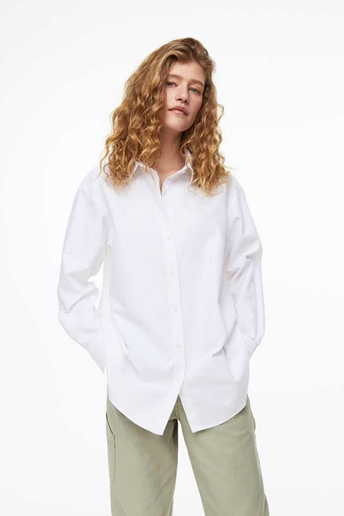 H&M Oxford Women's Shirts White | PUWBSYC-32