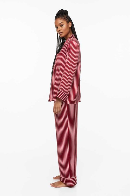 H&M Pajama Shirts and Pants Women's Sleepwear & Loungewear Brown/Leopard Print | QOFIRMV-49