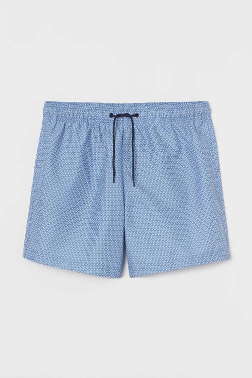 H&M Patterned Swim Shorts Men's Swimwear Light Blue/Tie-dye | JAVZQBH-58
