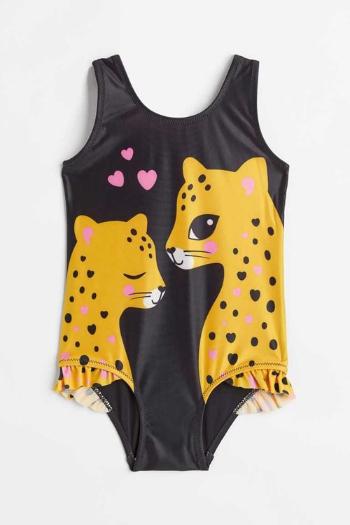 H&M Printed Swimsuit Kids' Clothing Mint Green/Leopards | JZSOVHU-54