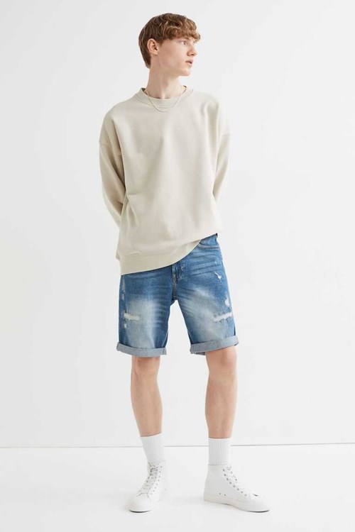 H&M Regular Denim Men's Shorts Dark Gray | KAQNPJC-74