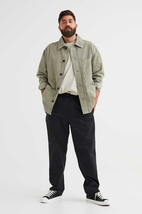 H&M Relaxed Fit Twill Pull-on Men's Pants Dark Khaki Green | AFKZNPX-65
