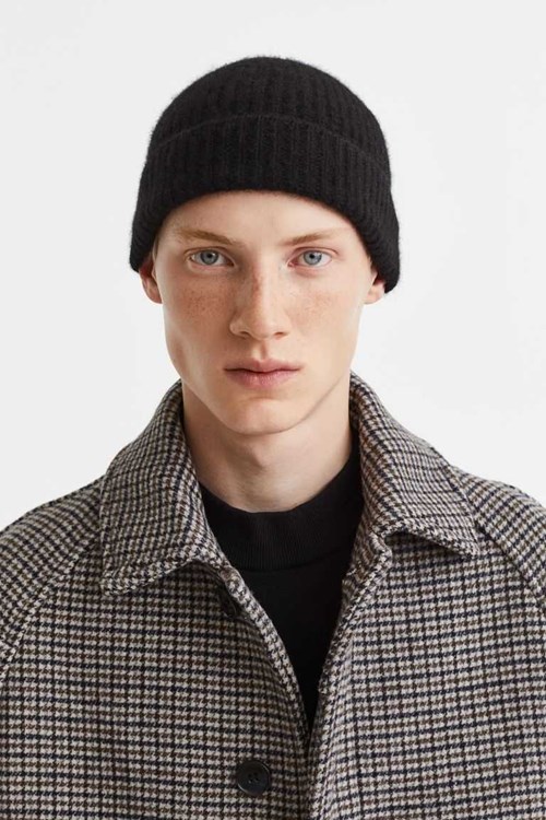 H&M Rib-knit Cashmere Men's Hat Dark Gray | BXUMDYJ-52