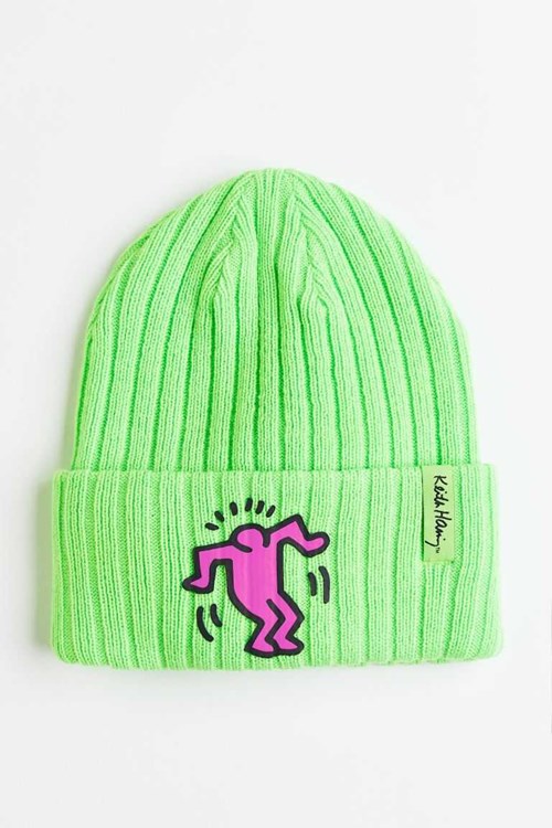 H&M Rib-knit Hat Kids' Accessories Light Green/Keith Haring | IODRQSJ-72