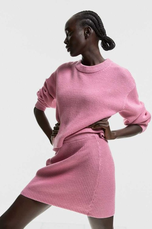 H&M Rib-knit Women's Skirts Pink | TXNGBYI-21