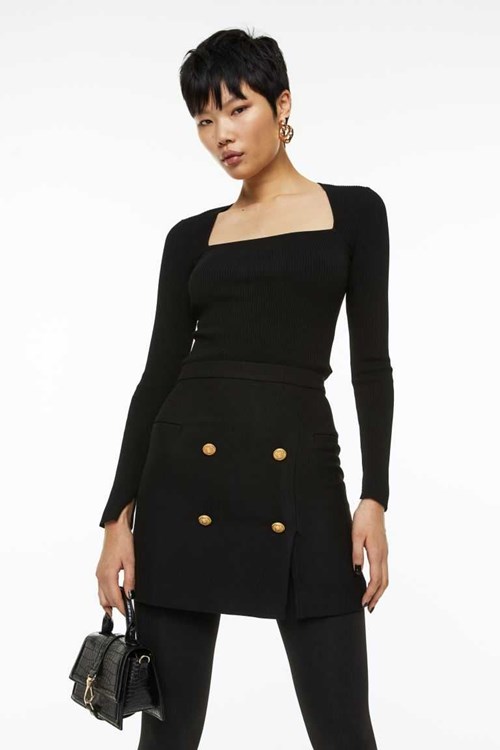 H&M Short Women's Skirts Black | DXECQUP-12