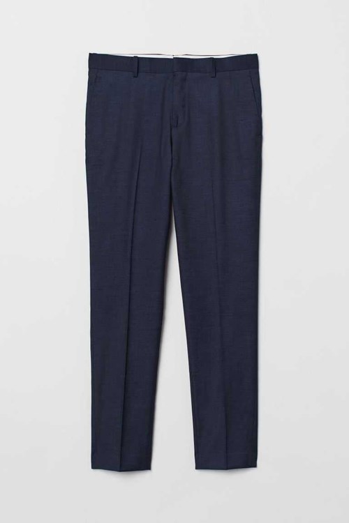 H&M Skinny Fit Men's Suit Pants Dark Blue | TWPLNSR-04