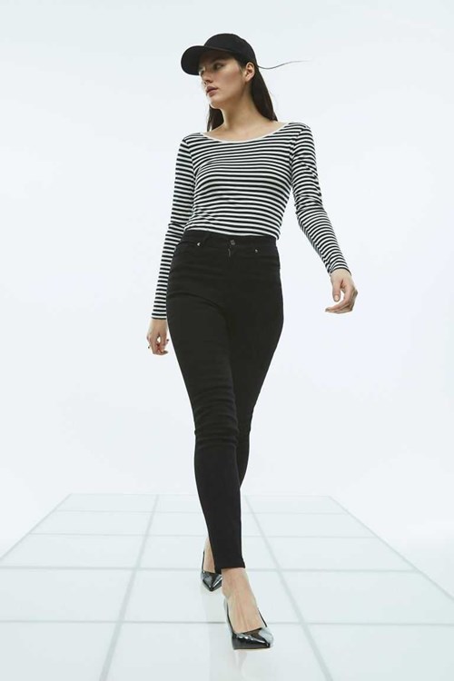 H&M Skinny High Women's Jeans Black | EJKDFVU-73