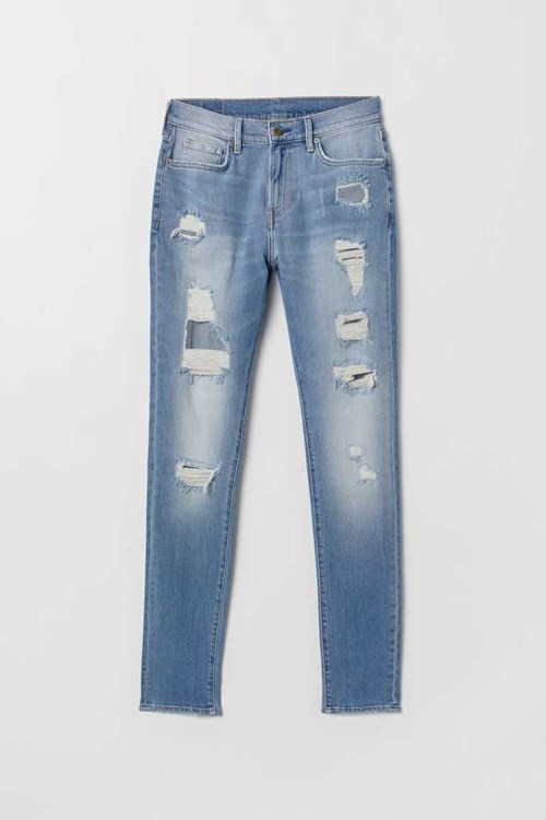 H&M Skinny Men's Jeans Denim Blue | DWEMLQB-35