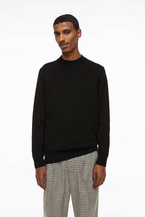 H&M Slim Fit Fine-knit Mock Turtleneck Men's Sweaters Cream | NYCDRJH-49