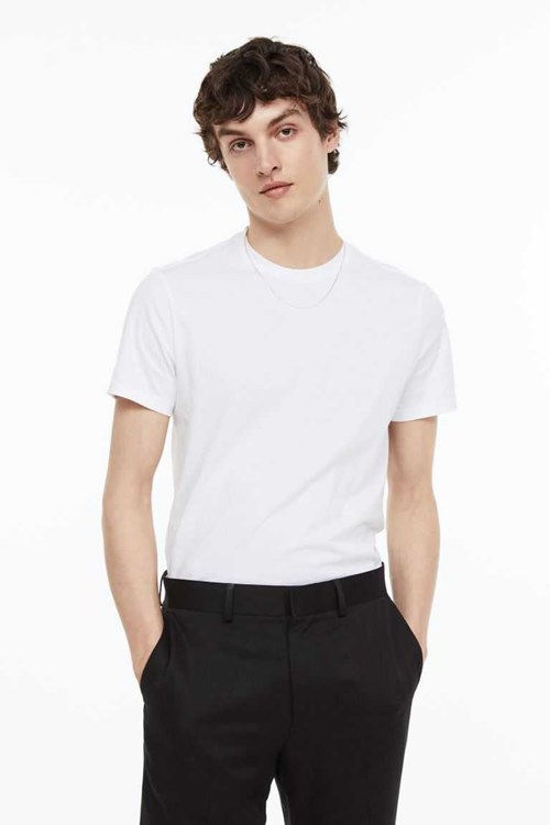 H&M Slim Fit Pima Cotton T Shirts Men's T Shirts Dark Taupe | QZPIKCB-84