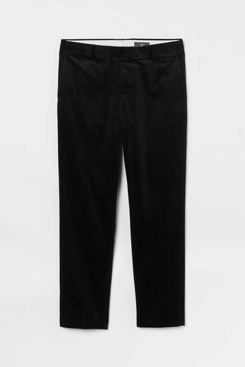 H&M Slim Fit Velvet Men's Suit Pants Dark Blue | CYRIGNT-86