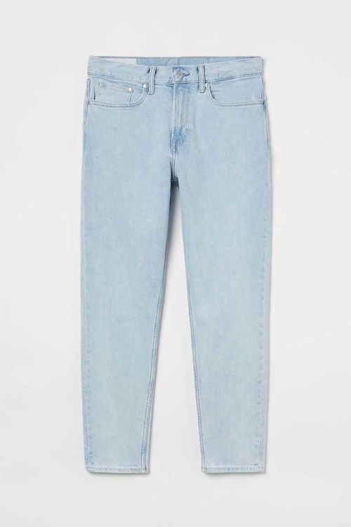 H&M Slim Tapered Cropped Men's Jeans Denim Blue | VBFNCTZ-06