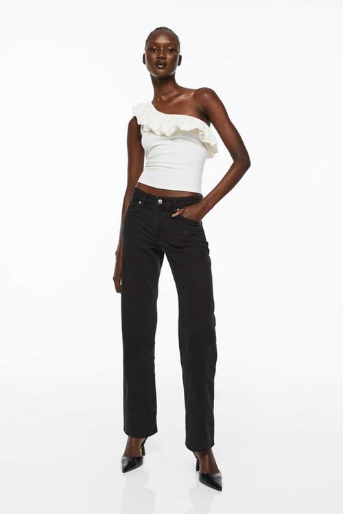 H&M Straight Low Women's Jeans Denim Blue | TIOGFXJ-50