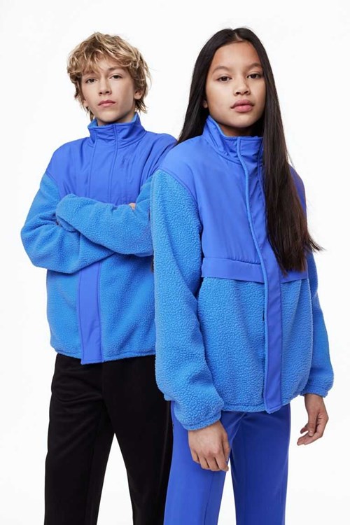 H&M Teddy sports Jackets Kids' Outerwear Blue | UDBYQRA-98