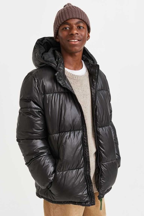 H&M Water-repellent Puffer Jackets Kids' Outerwear Black/Patterned | TOLYIKS-38