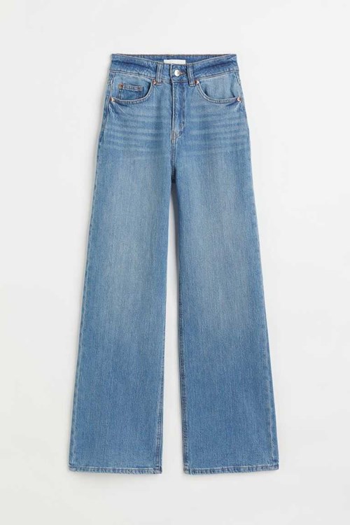 H&M Wide High Women's Jeans Denim Blue | BDNHFRE-38
