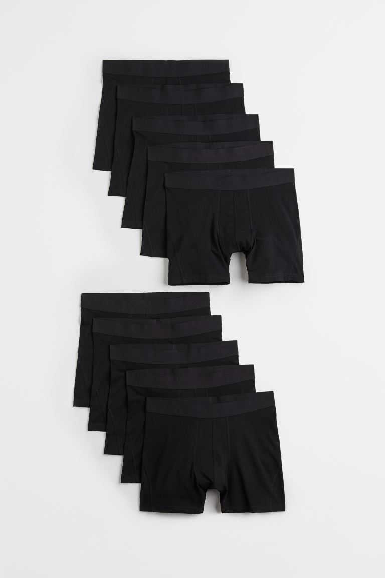 H&M 10-pack Cotton Boxer Shorts Men's Underwear Black | NCIPEOX-58