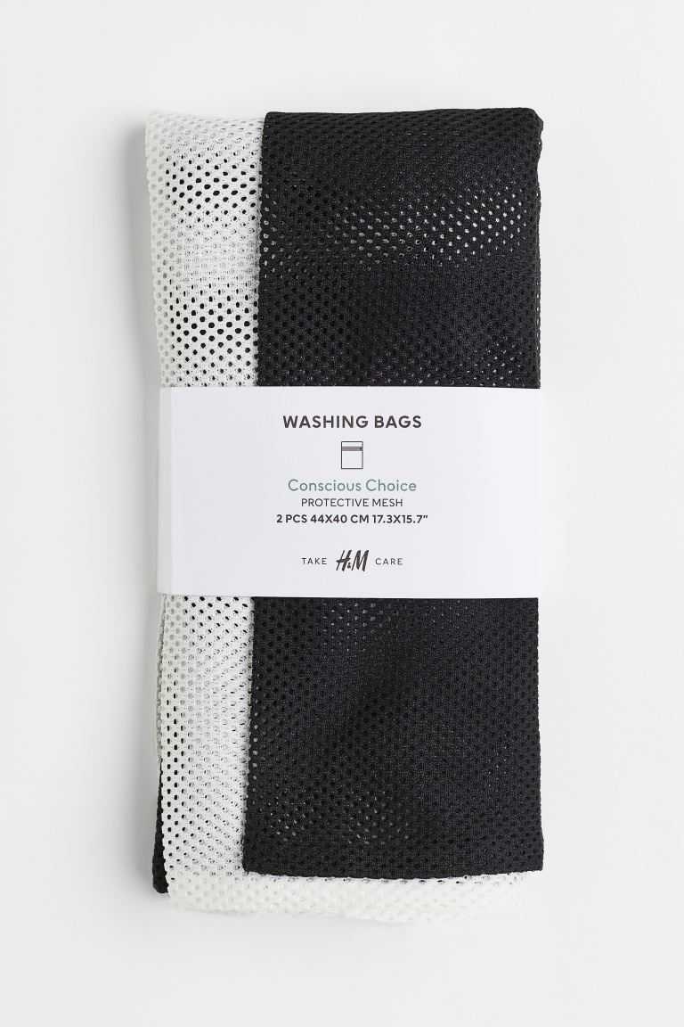 H&M 2-pack Mesh Women\'s Laundry Bags Black/White | KPEYDUT-78