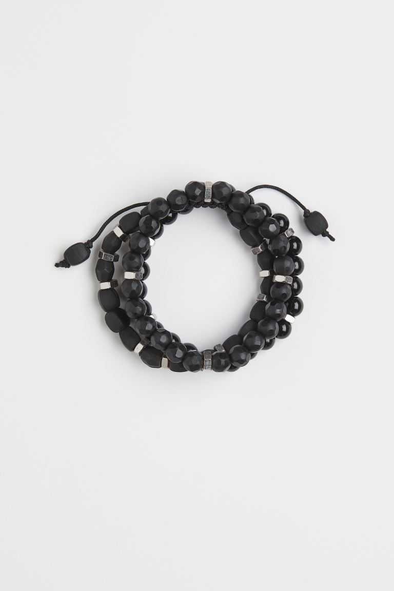 H&M 3-pack Men's Bracelets Black | BVAMURY-86