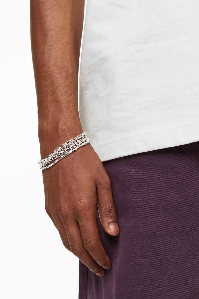 H&M 4-pack Men's Bracelets Silver-colored | LETRHDP-63