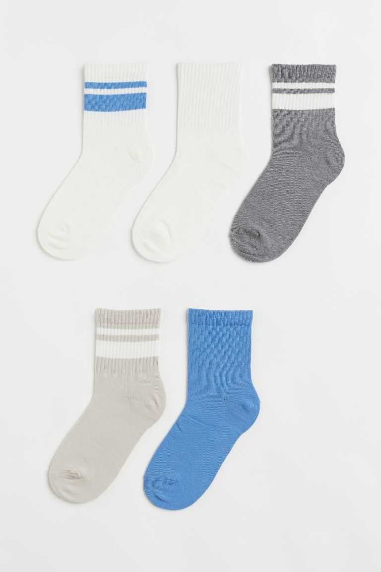 H&M 5-pack Women's Socks Light Beige/White Striped | VSZJKWM-39