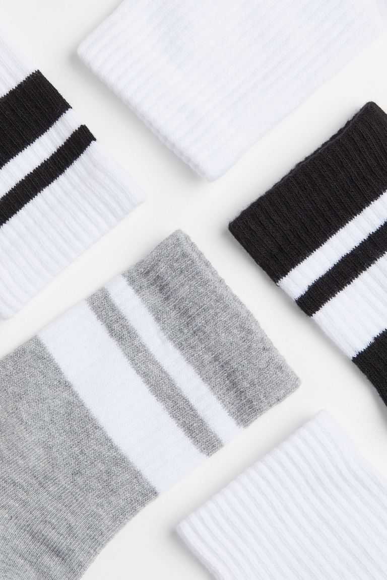 H&M 5-pack Women's Socks Light Beige/White Striped | VSZJKWM-39