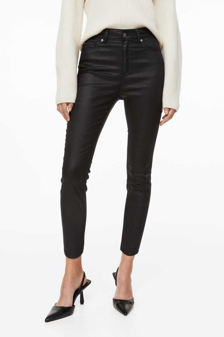 H&M Coated Skinny High Women's Jeans Black | RTYLKWX-18