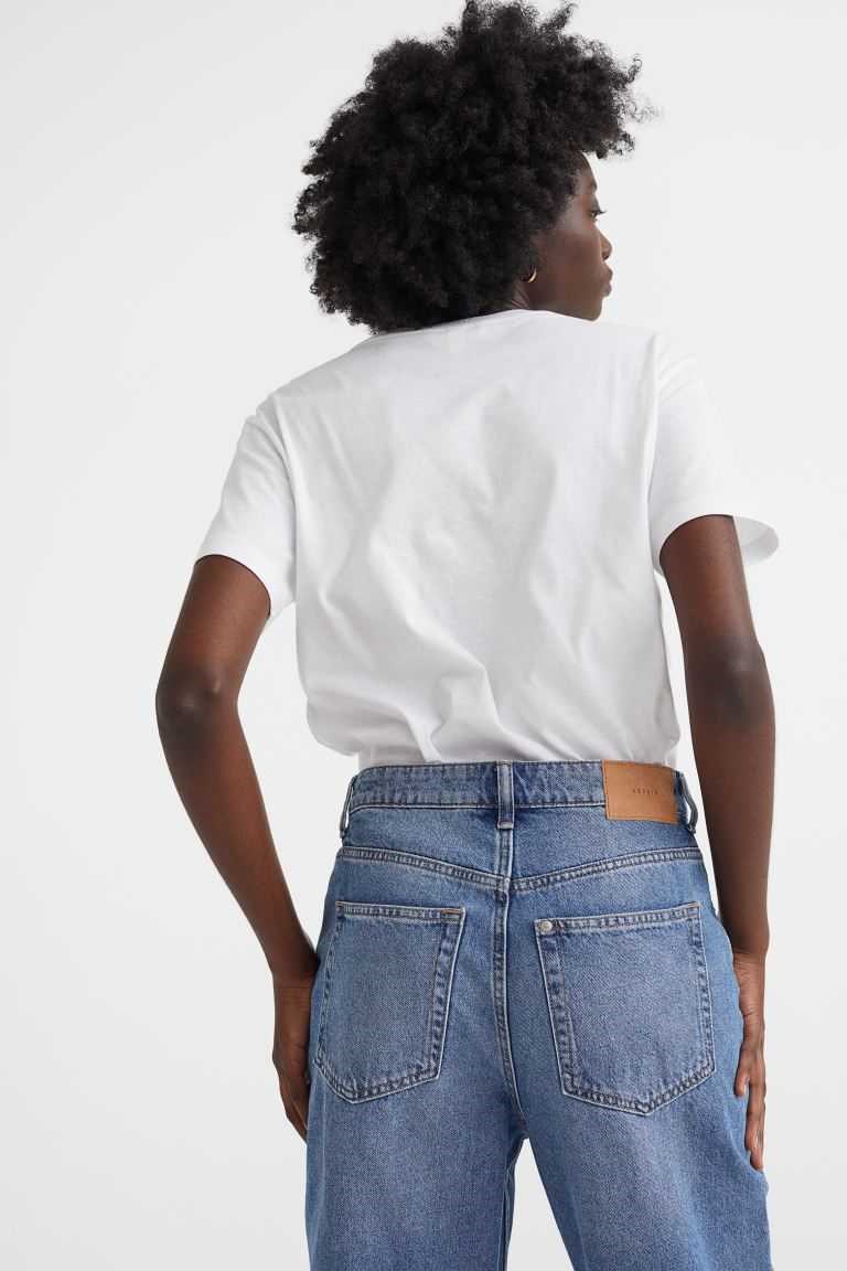 H&M Cotton T Shirts Women's Tops White | BSYENAG-35